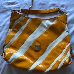 Zebra Yellow White Dooney & Burke Purse